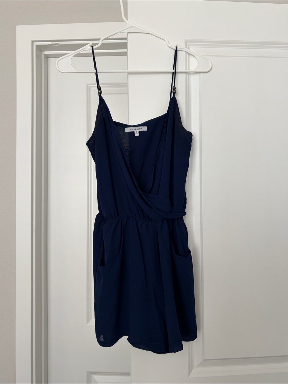 Navy Blue Spaghetti-Strap Romper